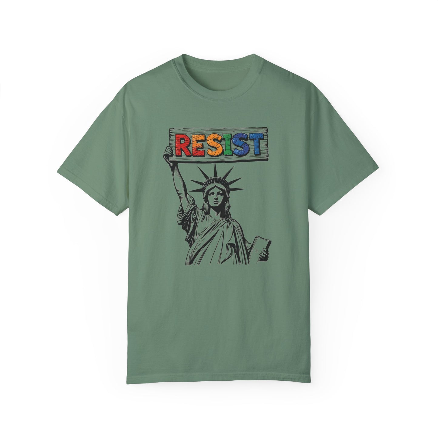 Resist Activism Comfort Colors T-Shirt - Statue of Liberty Protest Tee