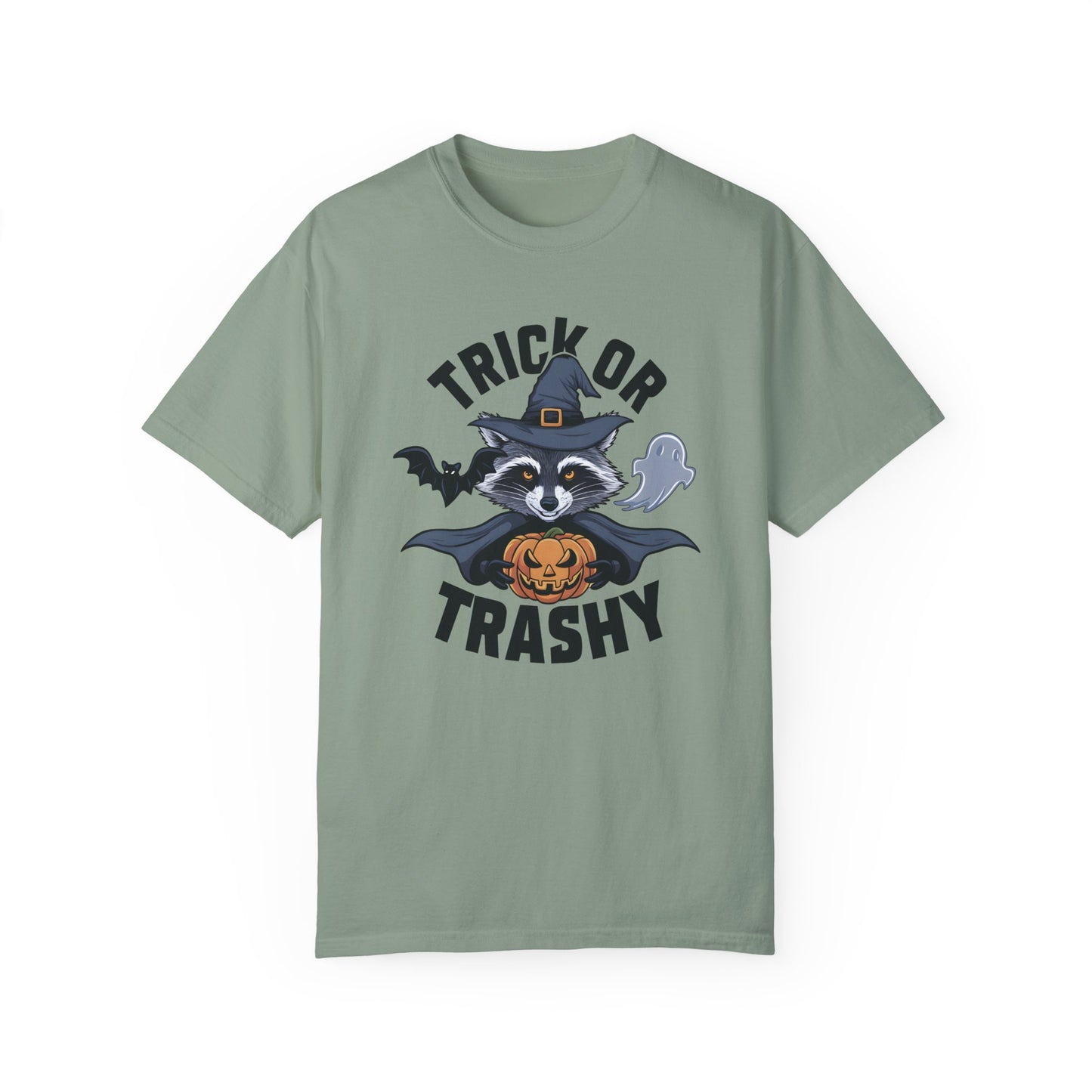 Trick or Trashy Raccoon Halloween Shirt Bay