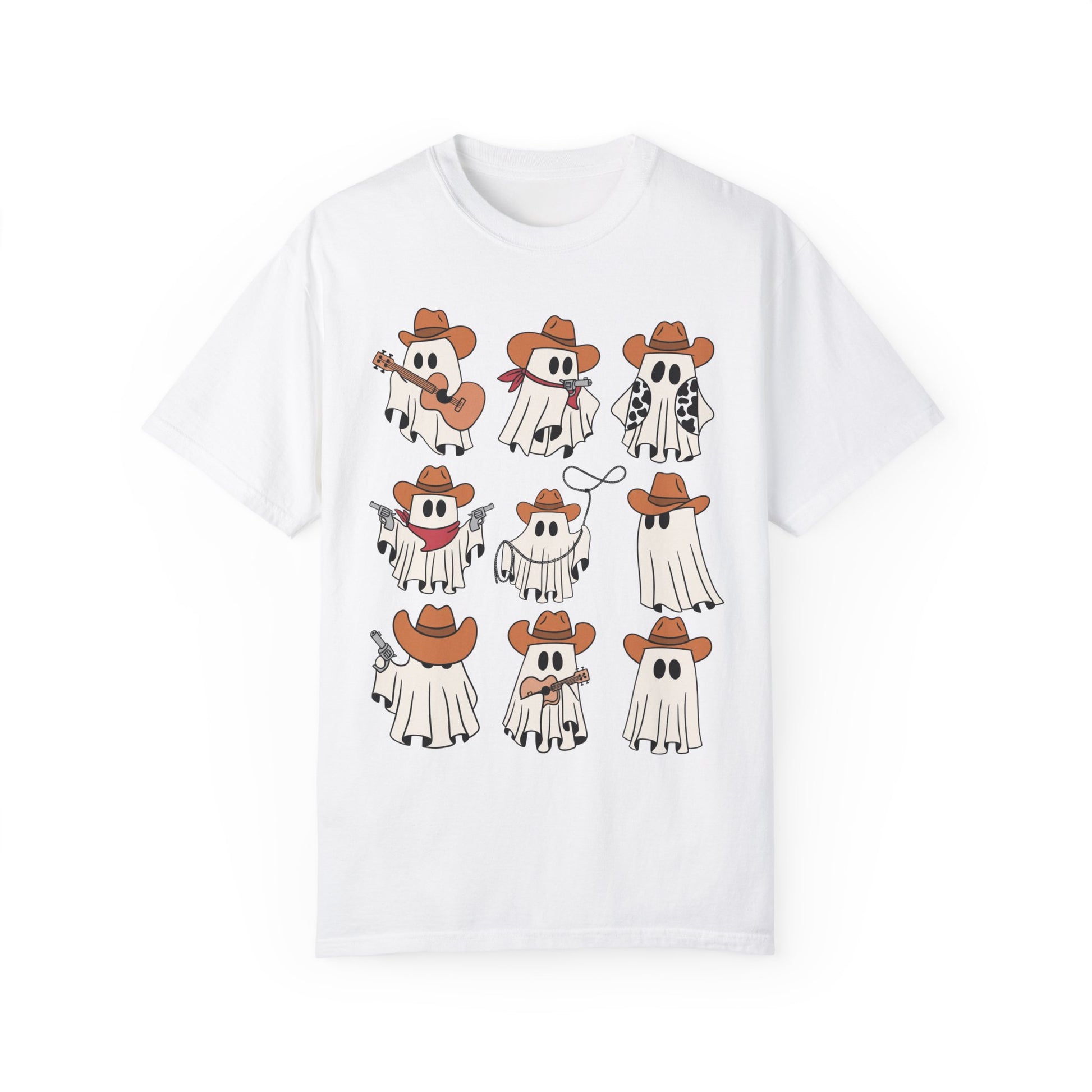 Ghost Cowboy Western Halloween Shirt White