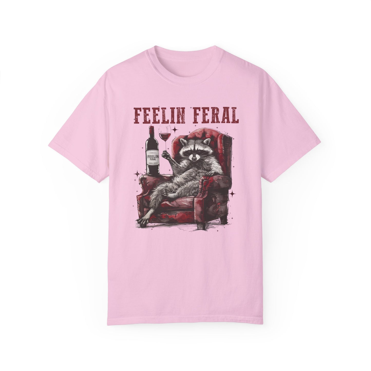 Feelin Feral Funny Raccoon Shirt - Comfort Colors Graphic Tee Blossom