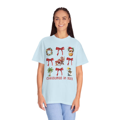 Coquette Christmas In July Santa Summer T-Shirt
