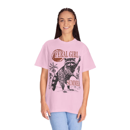 Feral Girl Summer Raccoon Shirt