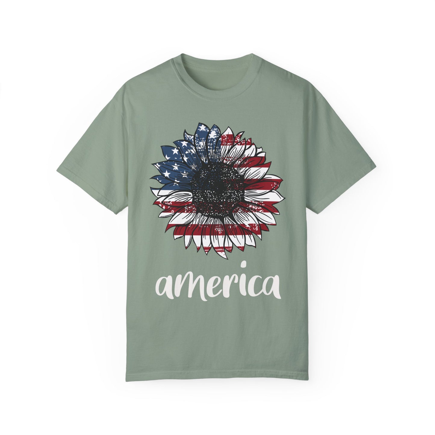 America Sunflower Shirt - USA Flag Flower T Shirt Bay