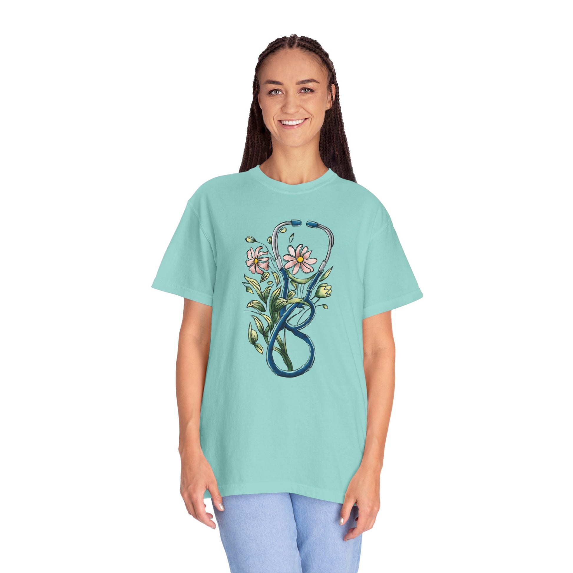 Floral Registered Nurse Shirt - Stylish Healthcare Apparel