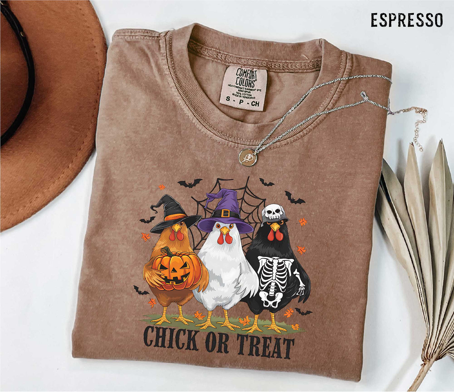 Chick or Treat Halloween Comfort Colors T-shirt - Cute Chicken Costume Graphic Tee