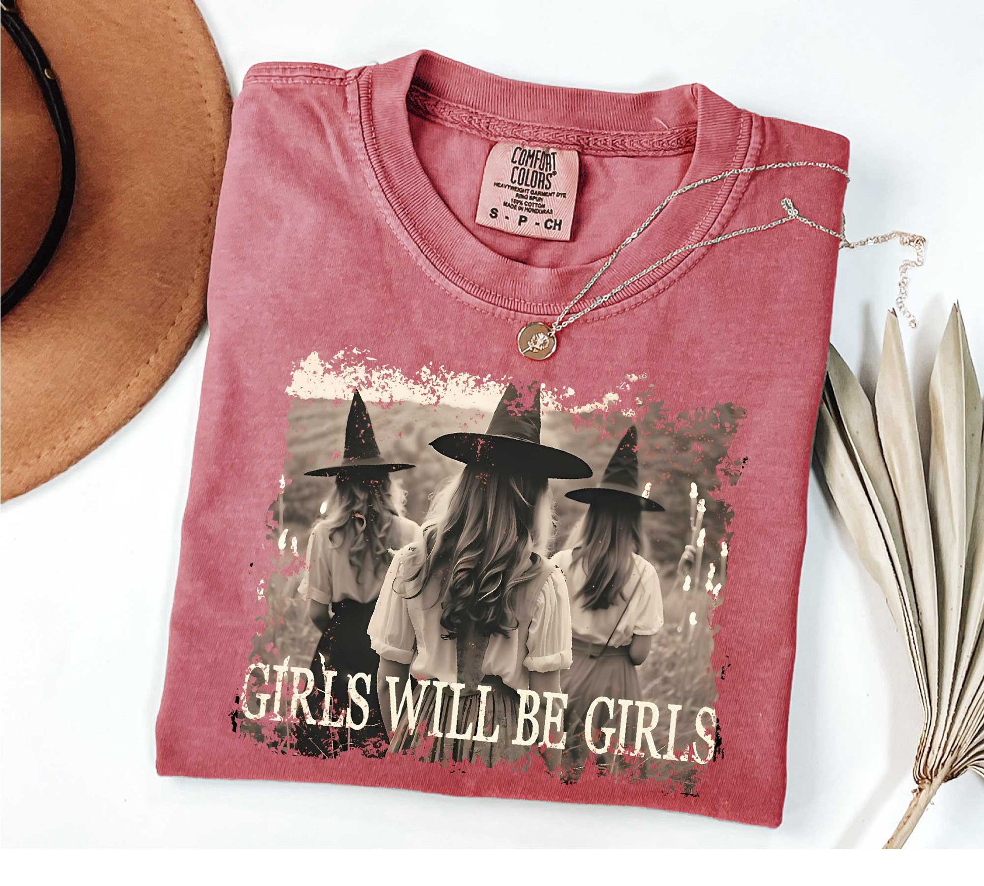 Comfort Colors Girls Will Be Girls Witch Shirt, Funny Witch Shirt