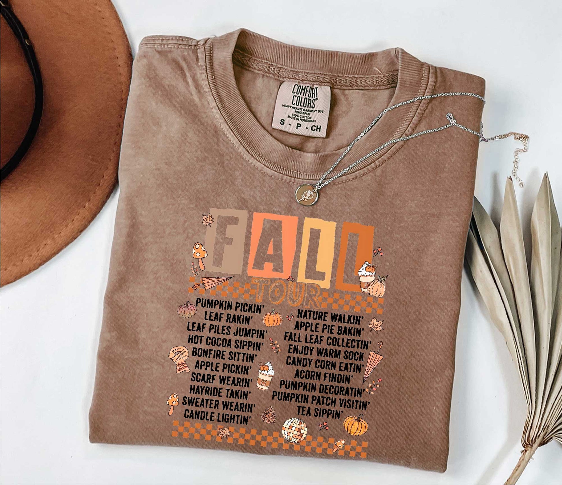 Retro Fall Tour Shirt, Autumn Leaves Pumpkin Shirt