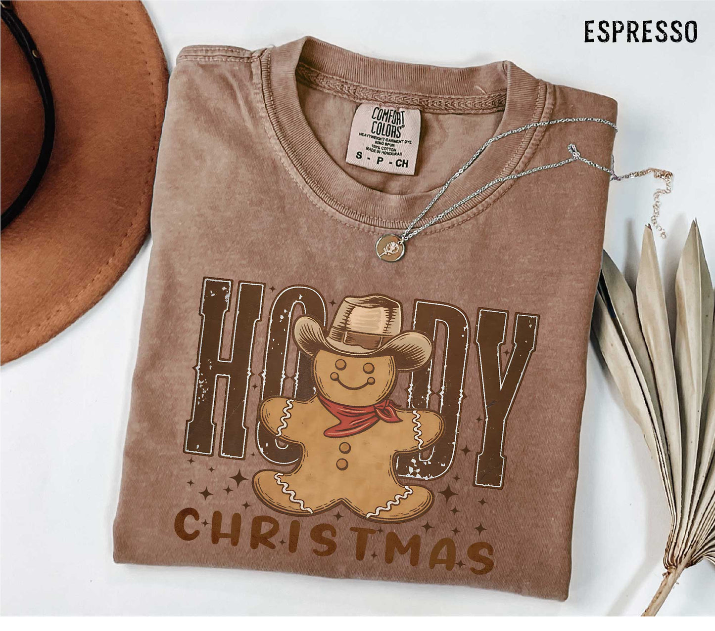 Howdy Christmas Gingerbread Cowboy Comfort Colors T-shirt