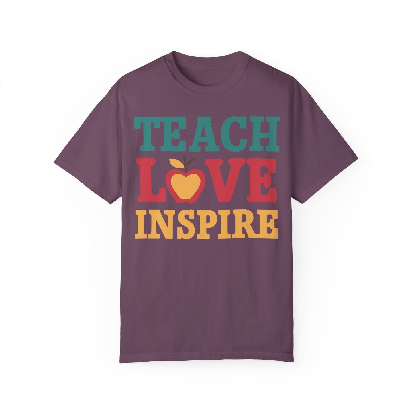 Retro Teach Love Inspire Apple Teacher Shirt | Vintage Educator Apparel Berry