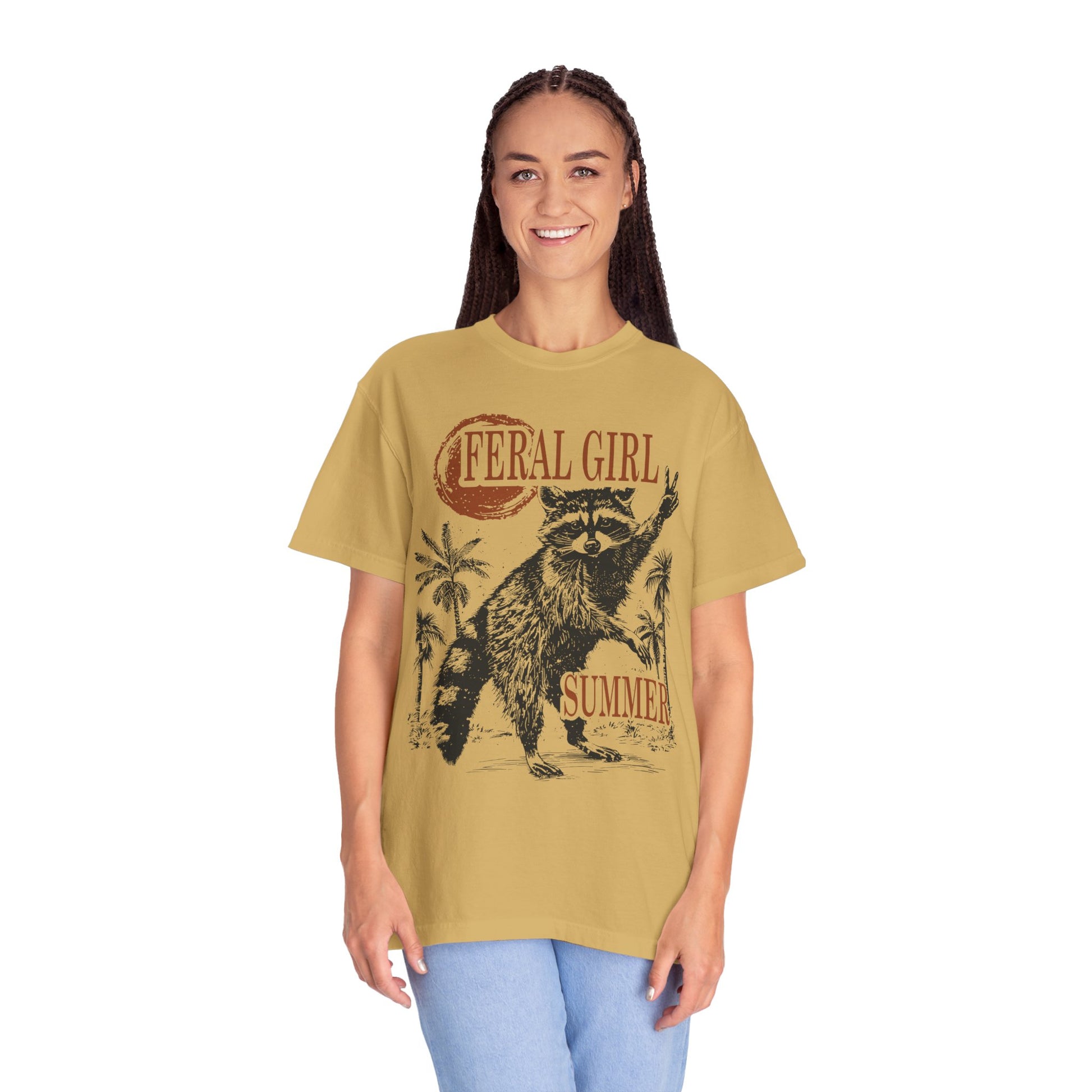 Feral Girl Summer Raccoon Shirt