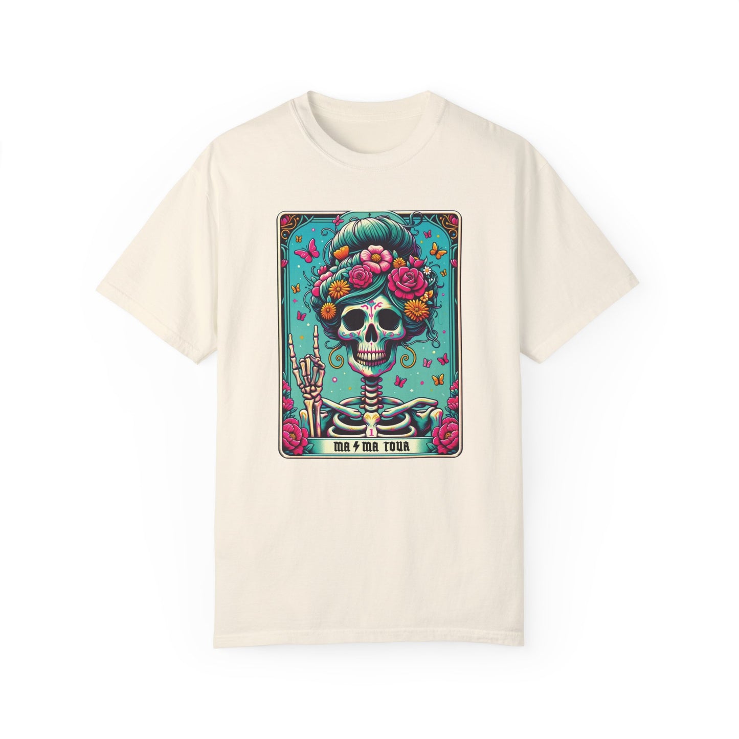 Floral Mama Tour Skeleton Tarot Card Shirt Ivory