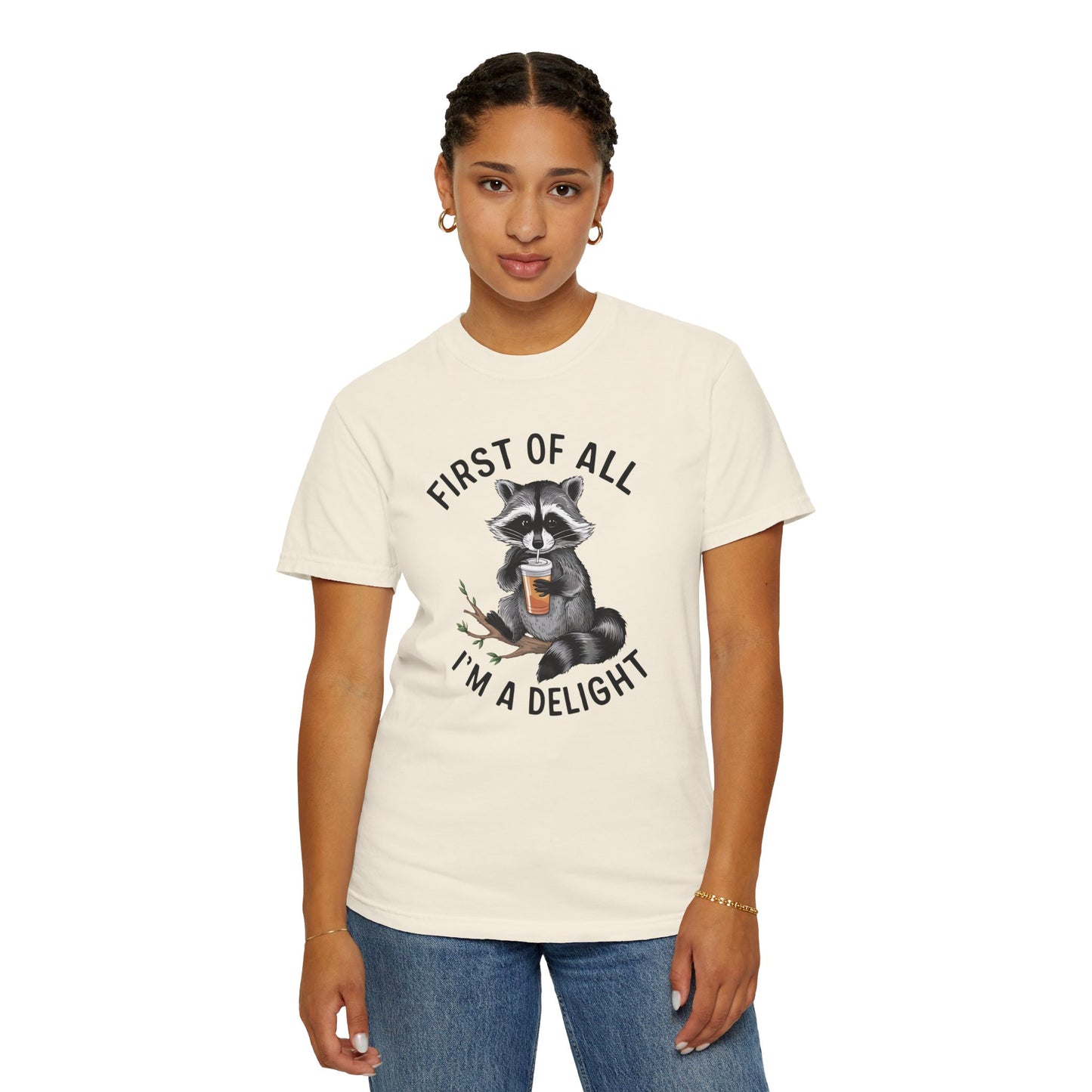 Retro First Of All I'm A Delight Sarcastic Angry Opossum Lover Shirt