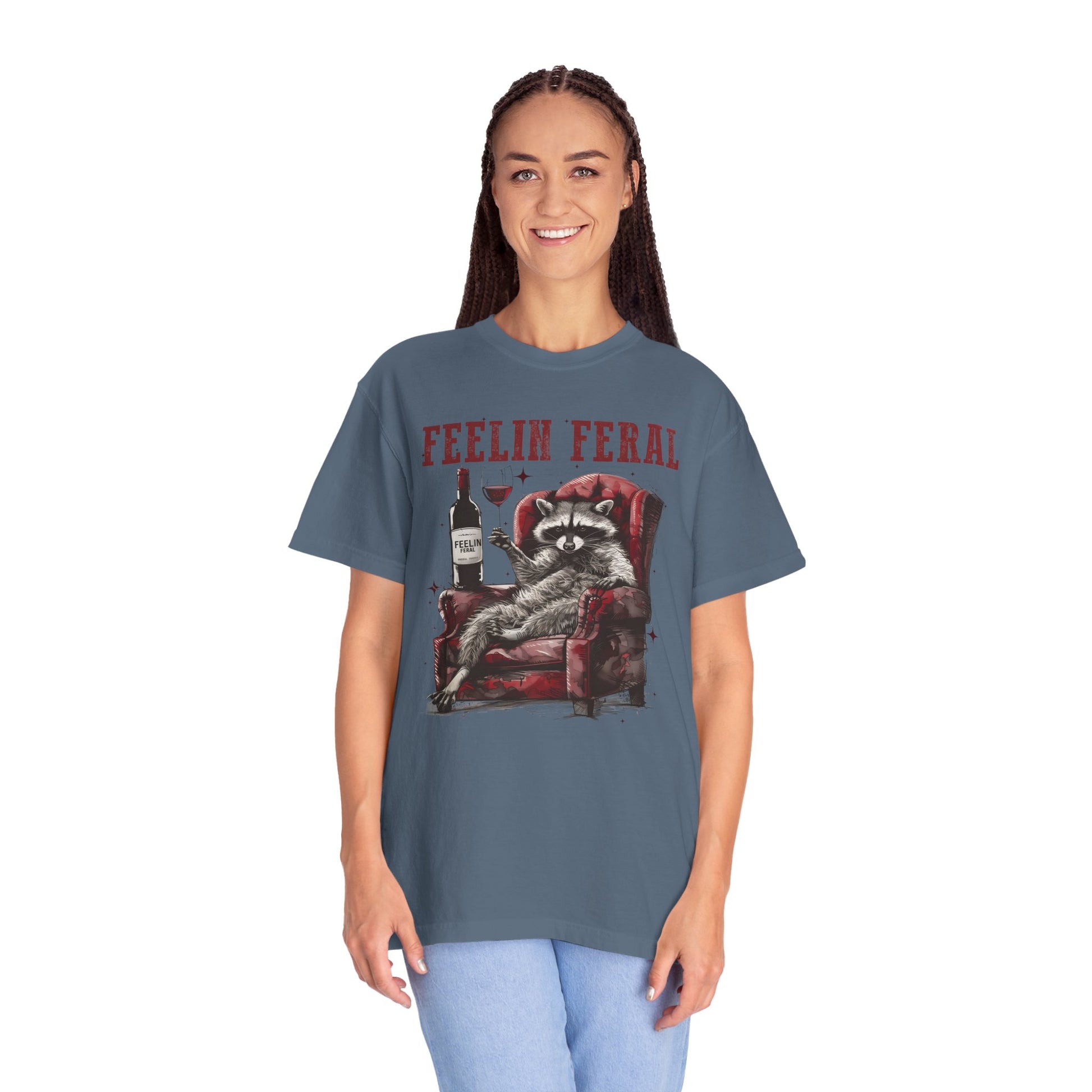 Feelin Feral Funny Raccoon Shirt - Comfort Colors Graphic Tee