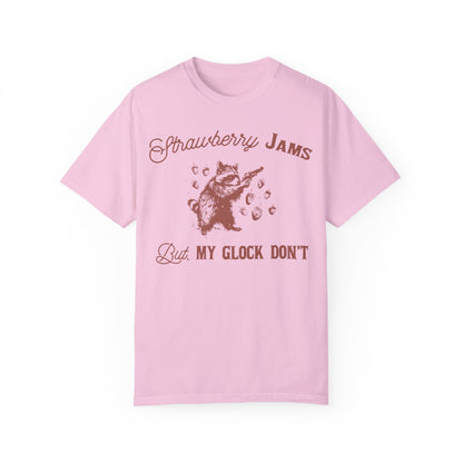 Strawberry Jam But My Glock Don't Funny Meme Shirt | Humorous Graphic Tee Blossom