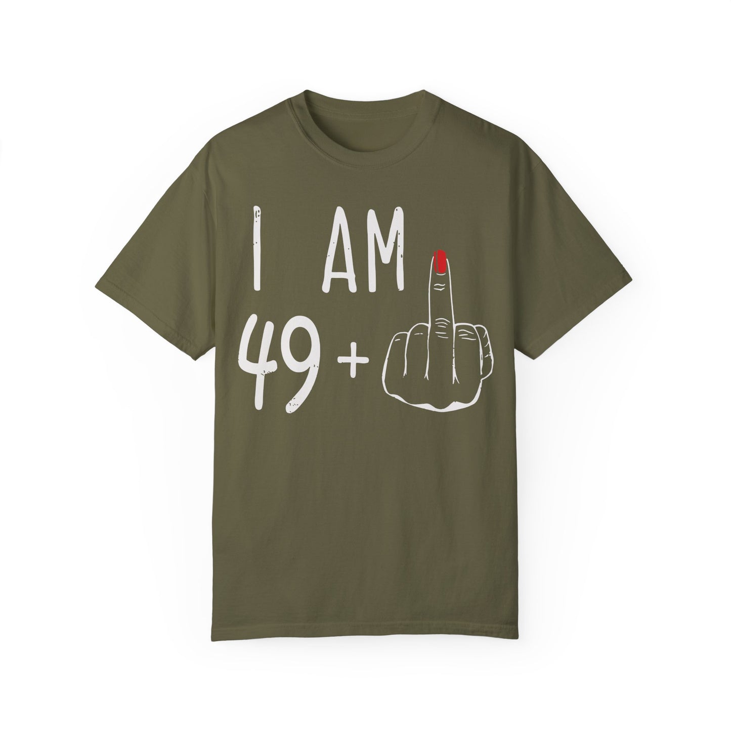 I Am 49 Middle Finger Shirt - 50th Birthday Gifts for Women Tshirt Sage