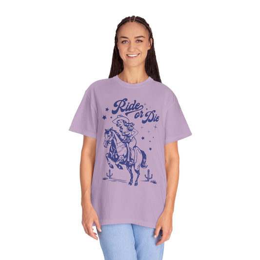 Comfort Colors Western Ride or Die Cowgirl Shirt