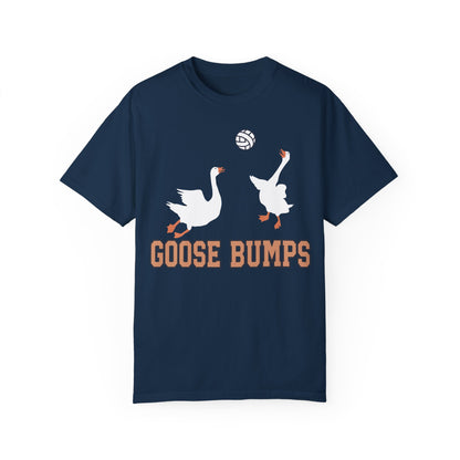 Get Quirky with Our Funny Goose Bumps Geese Volleyball Shirt True Navy