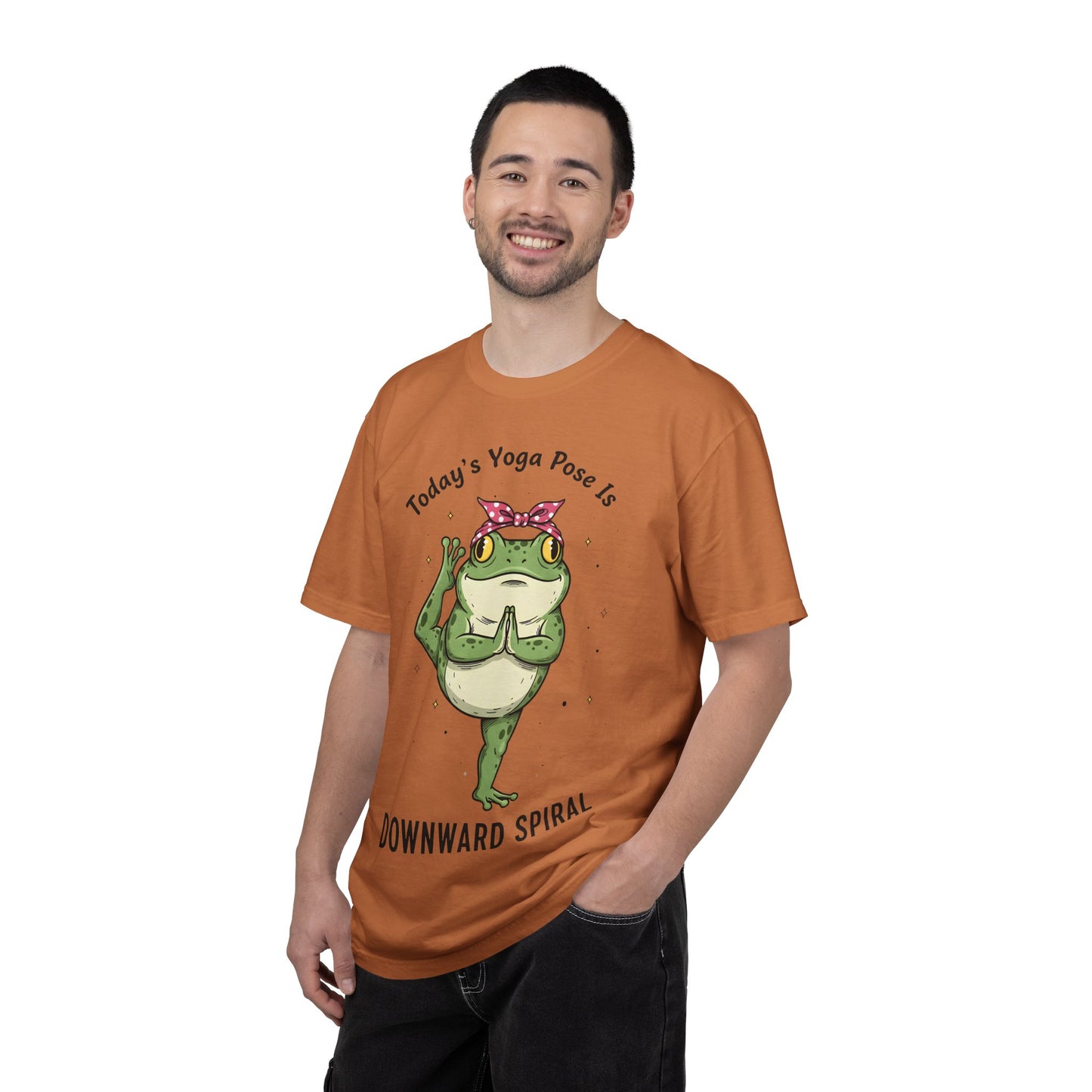 Today's Yoga Pose Is Downward Spiral Frog T-Shirt - Mental Health Humor - Unisex Comfort Colors T-shirt