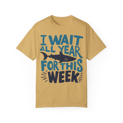 I Wait All Year For This Week Funny Shark Shirt Mustard