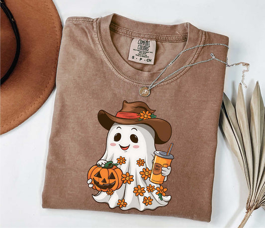 Comfort Colors Ghost Cowboy Western Halloween Shirt