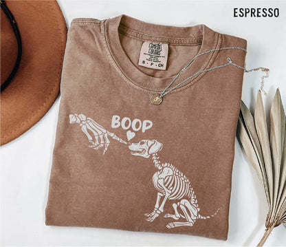 Dog Boop Halloween Comfort Colors Shirt, Dog Skeleton