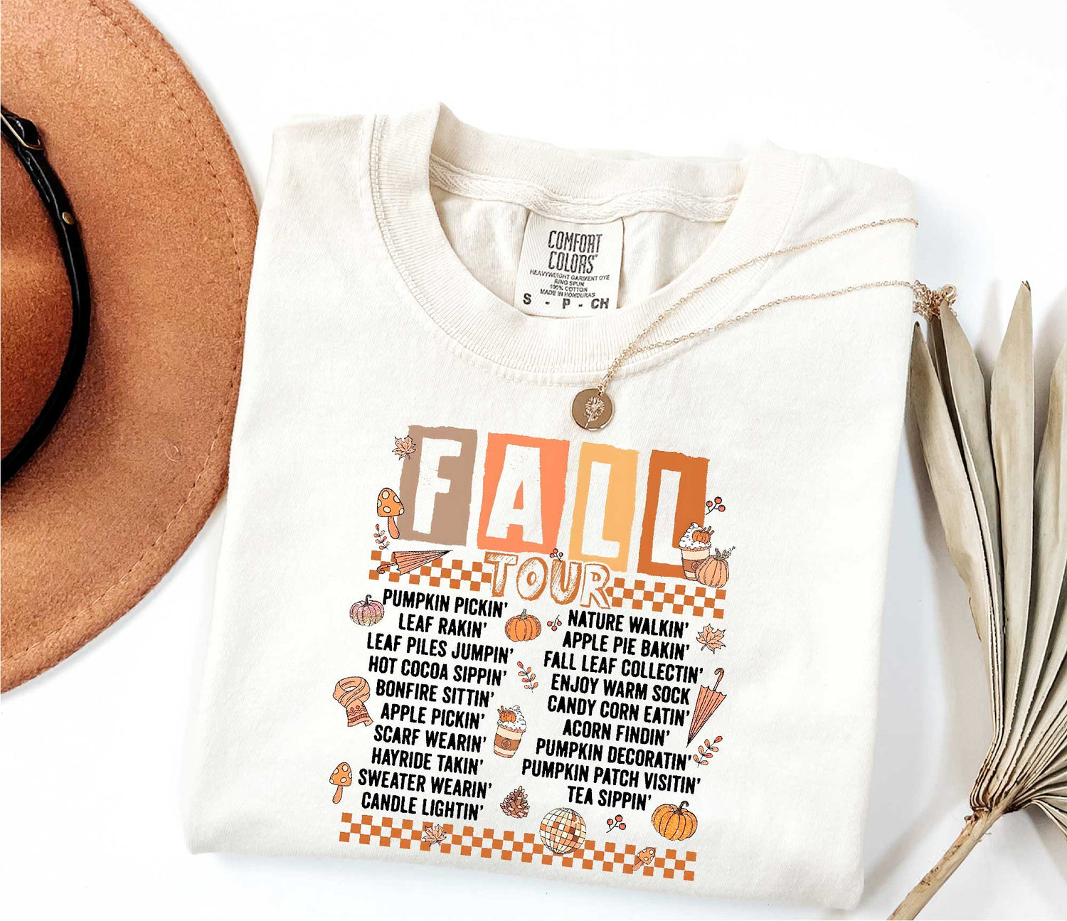 Retro Fall Tour Shirt, Autumn Leaves Pumpkin Shirt