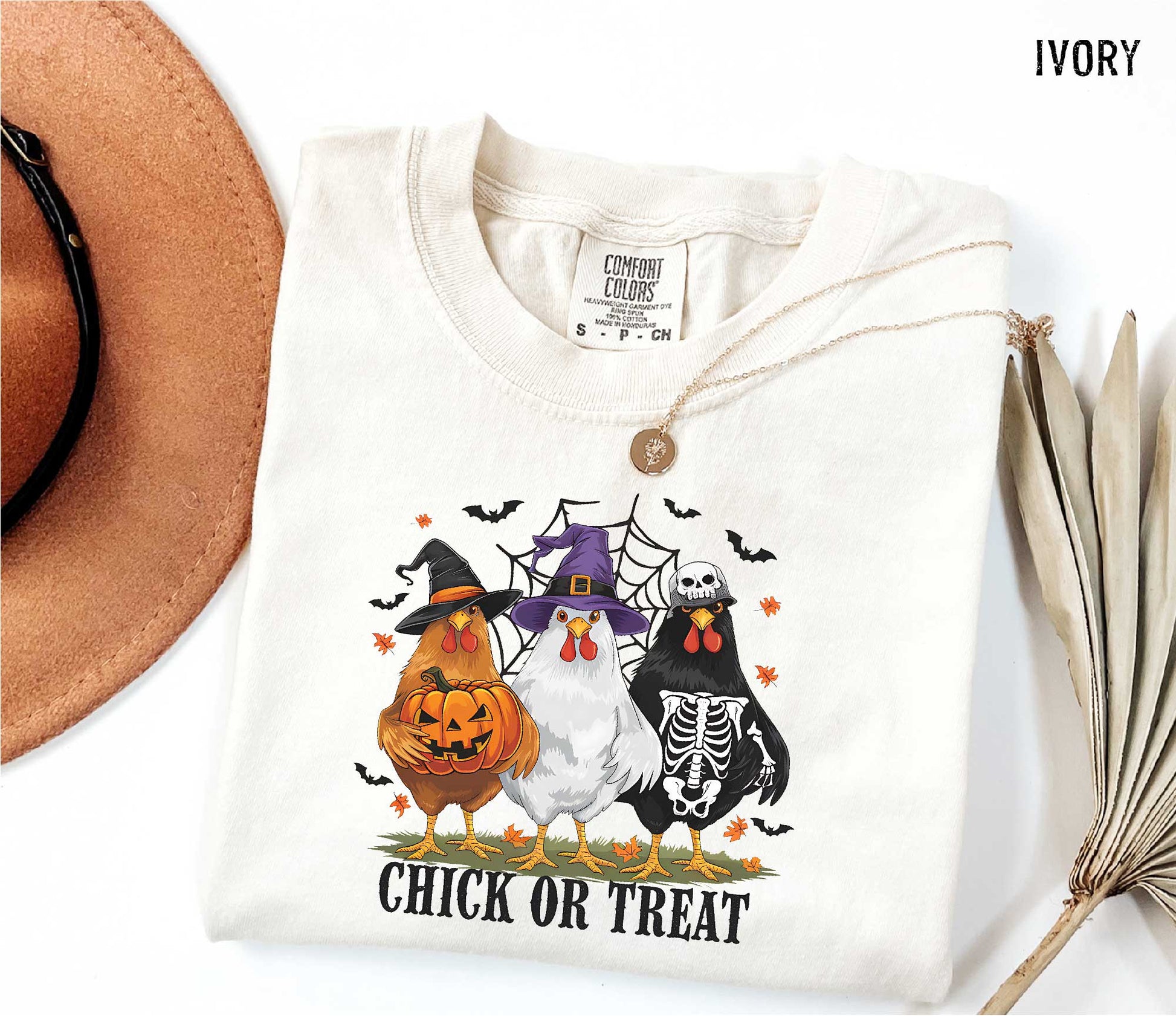 Chick or Treat Halloween Comfort Colors T-shirt - Cute Chicken Costume Graphic Tee