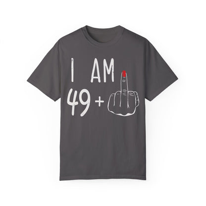 I Am 49 Middle Finger Shirt - 50th Birthday Gifts for Women Tshirt Graphite