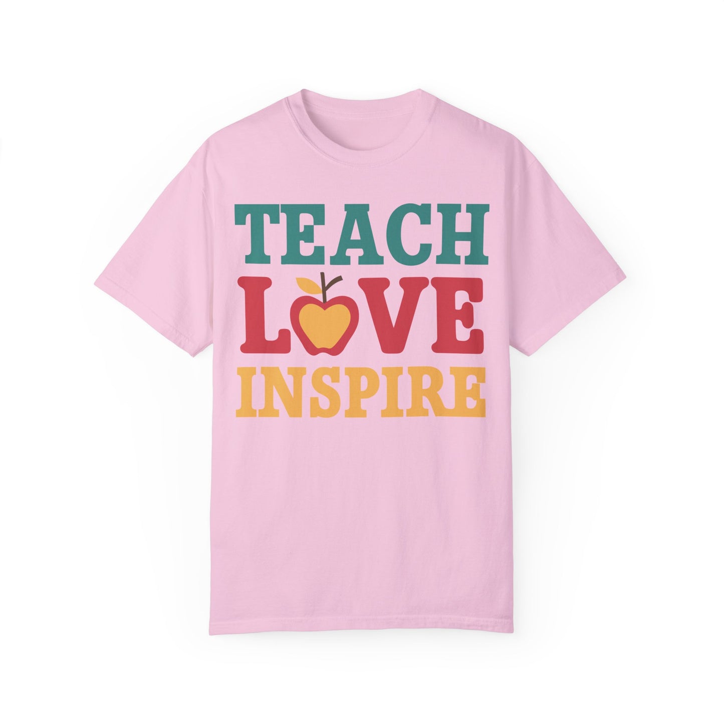 Retro Teach Love Inspire Apple Teacher Shirt | Vintage Educator Apparel Blossom