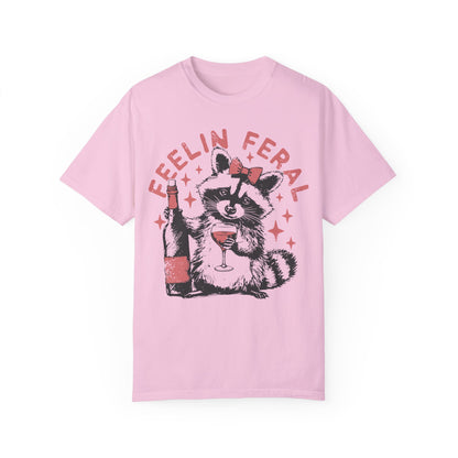 Feelin Feral Raccoon Shirt - Funny Meme Raccoon Blossom