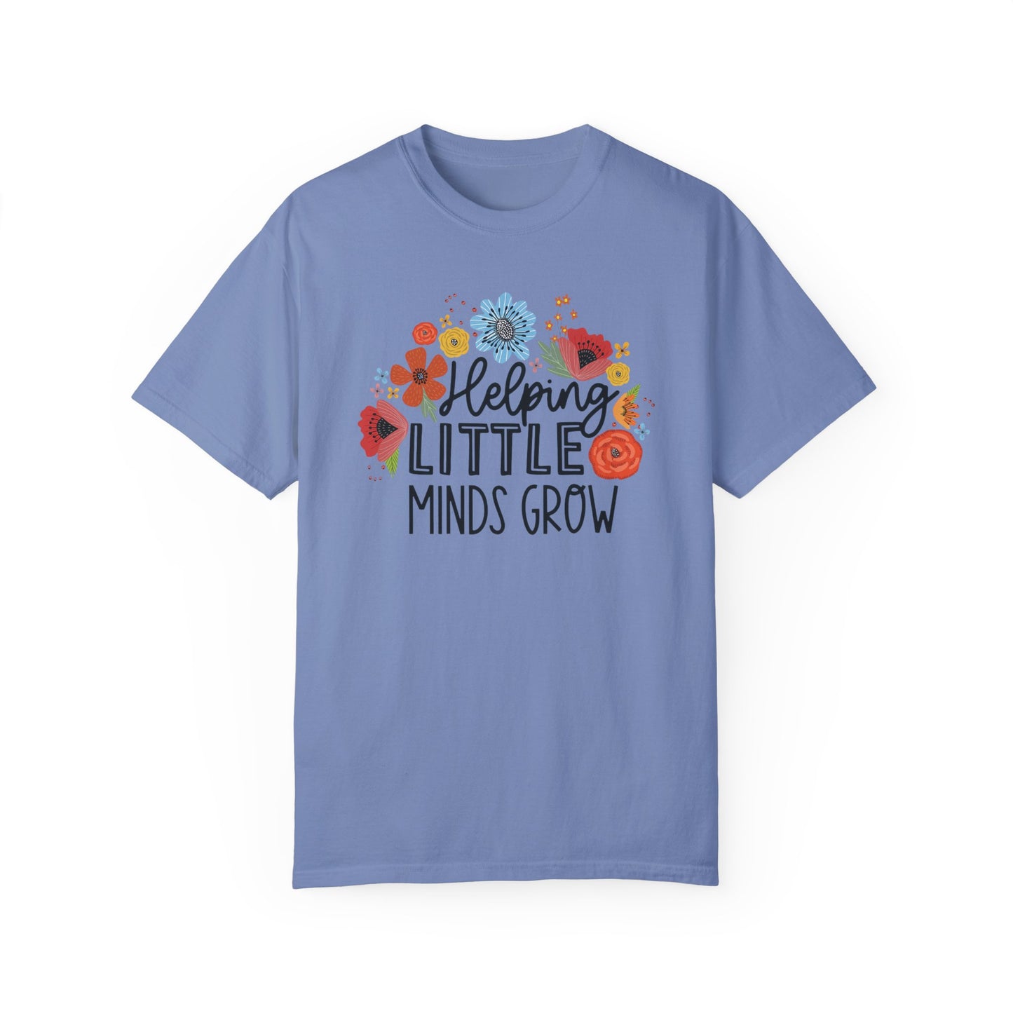 Comfort Colors Helping Little Minds Grow - Teacher Shirt Washed Denim