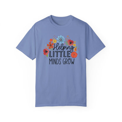 Comfort Colors Helping Little Minds Grow - Teacher Shirt Washed Denim