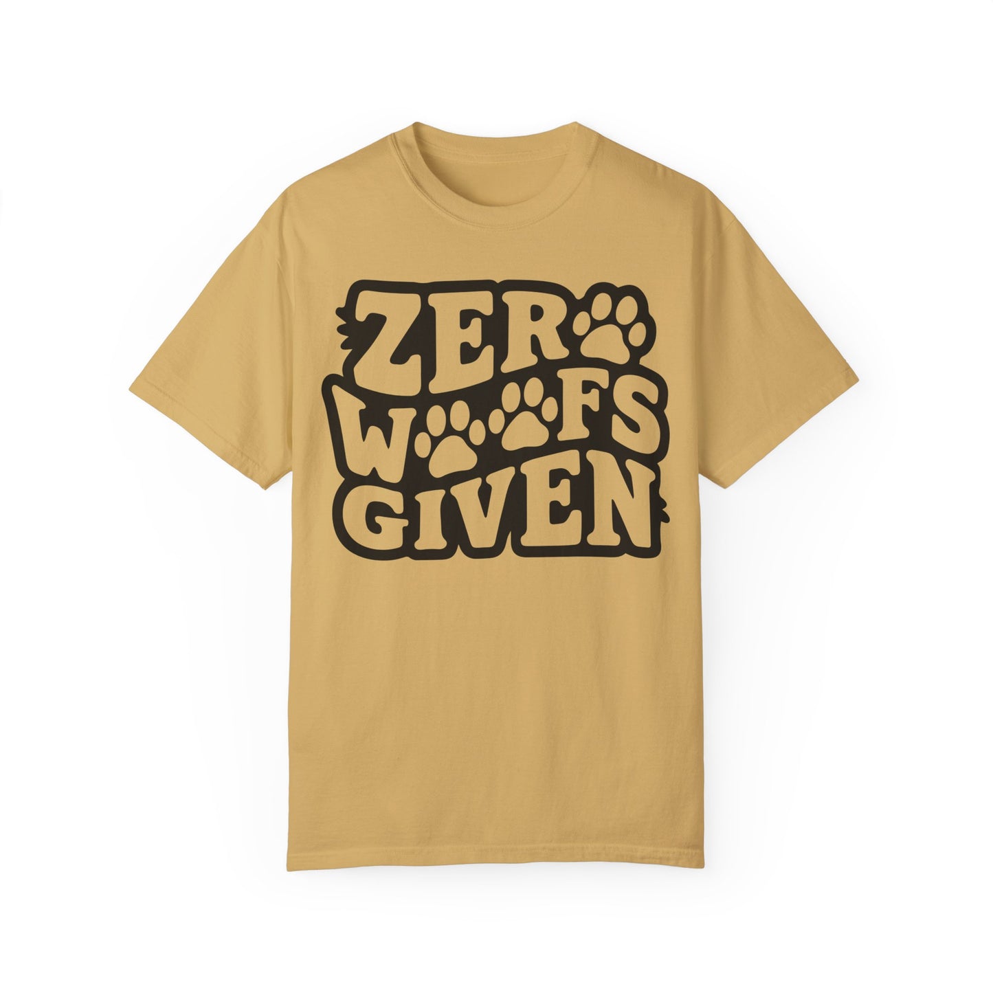 Funny Dog Shirt - Zero Woofs Given T shirt Mustard