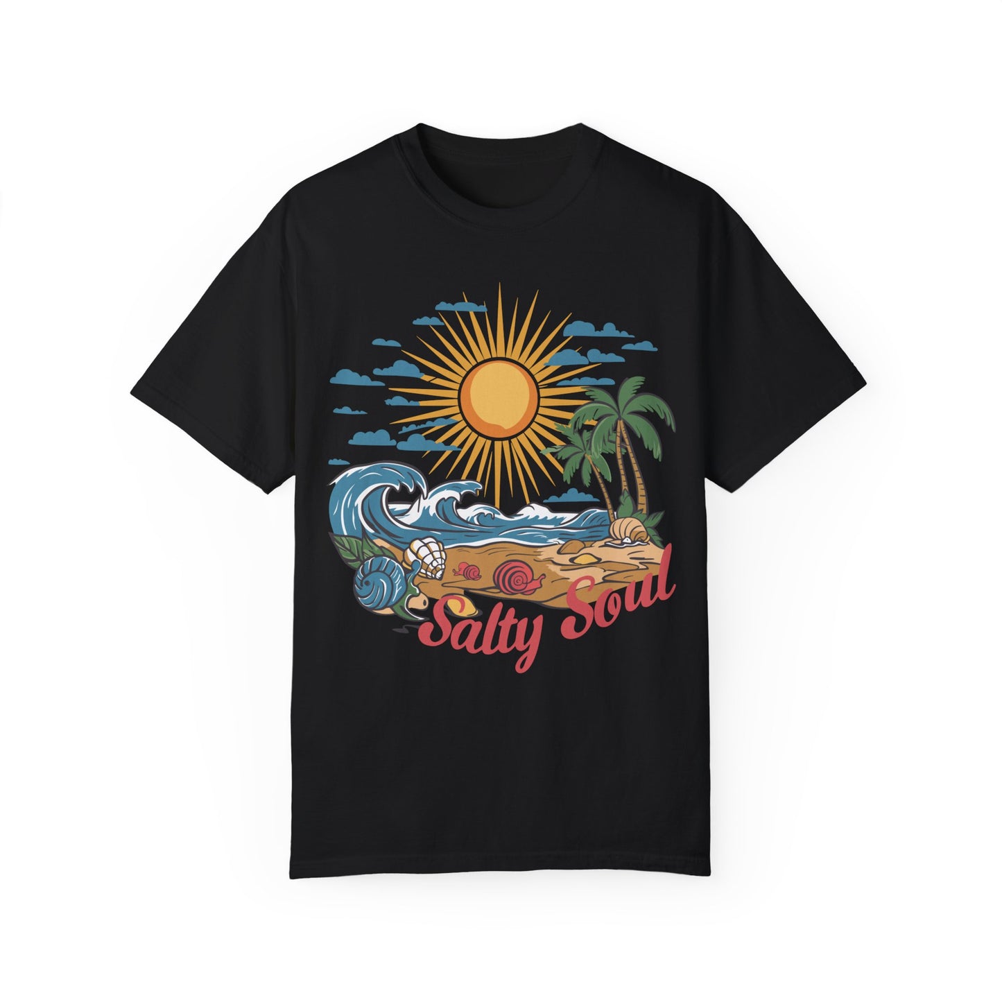 Salty Soul Beach Summer Shirt | Stylish Coastal Wear Black