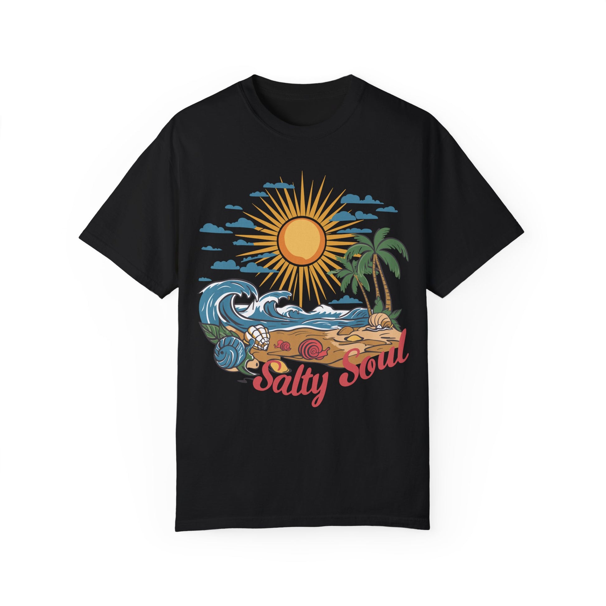 Salty Soul Beach Summer Shirt | Stylish Coastal Wear Black