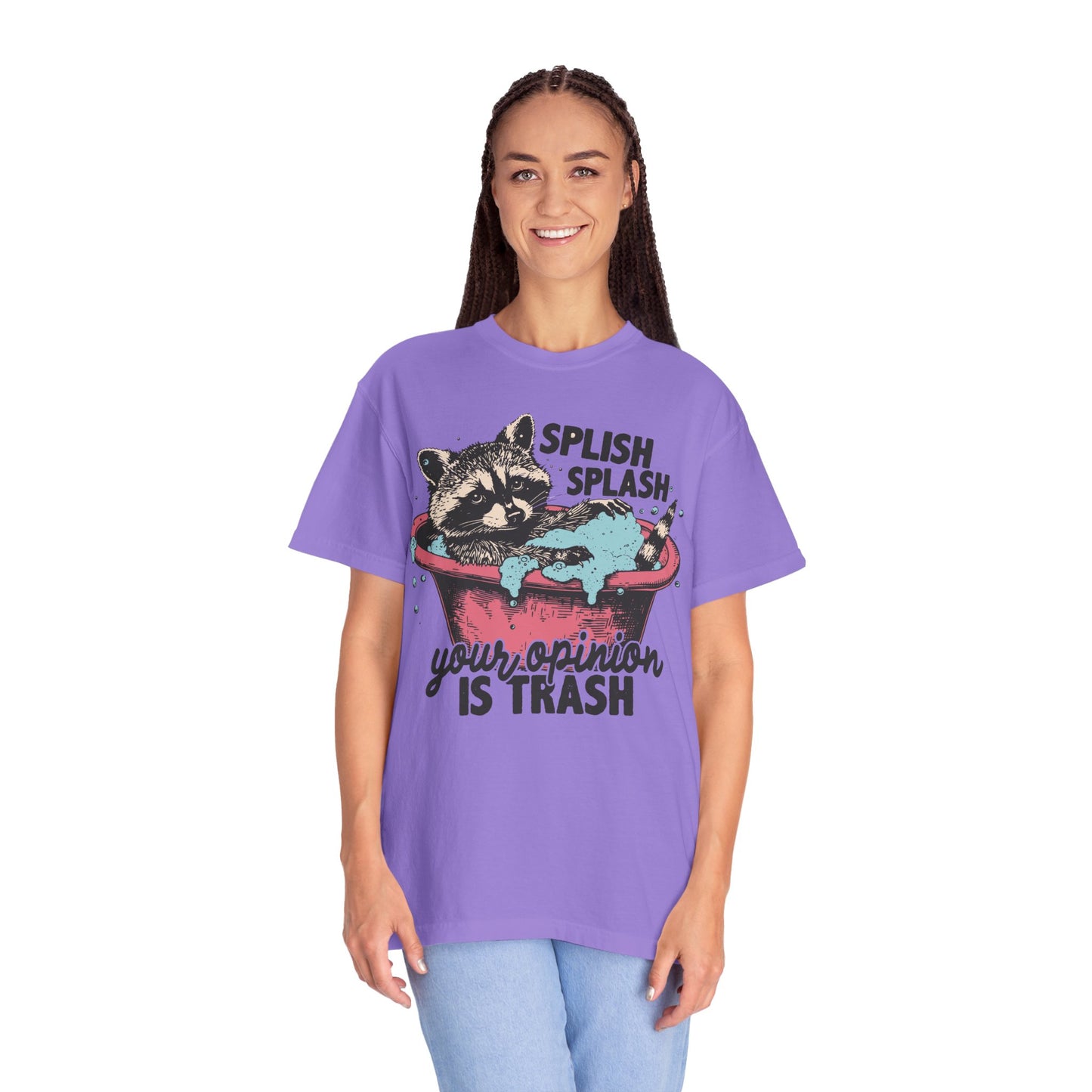 Funny Graphic Raccoon Shirt - Splish Splash Your Opinion is Trash