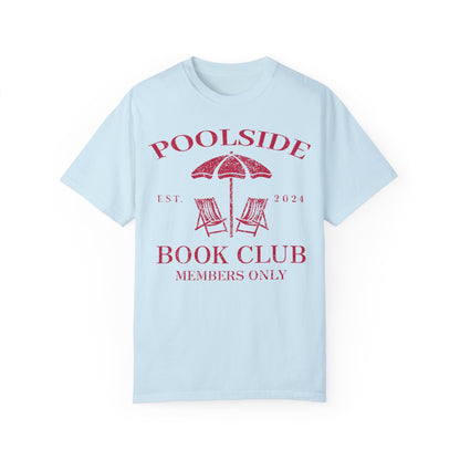 Poolside Book Club Est 2024 Member Only Tee - Bookish Summer Shirt Chambray