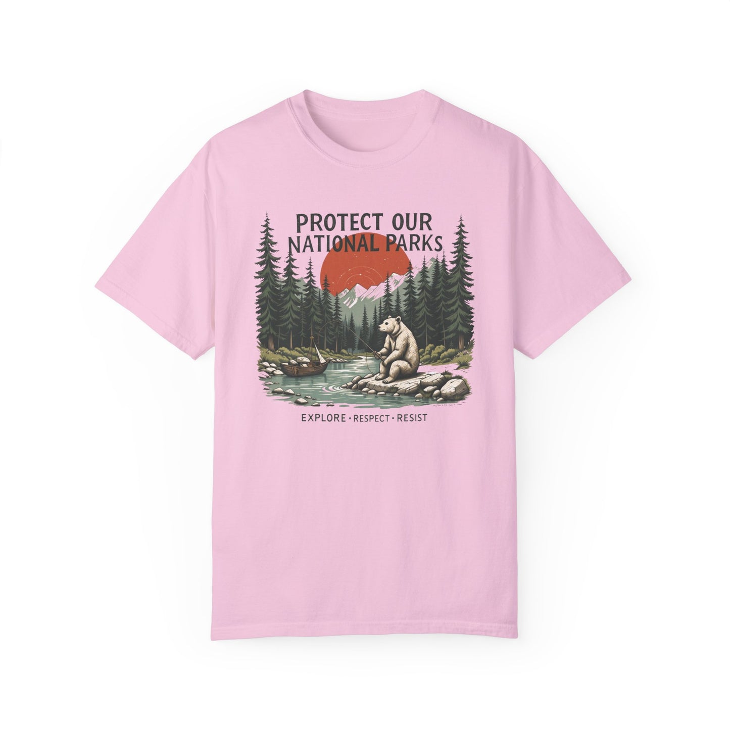 National Parks Conservation Comfort Colors T-Shirt - Nature Bear Graphic