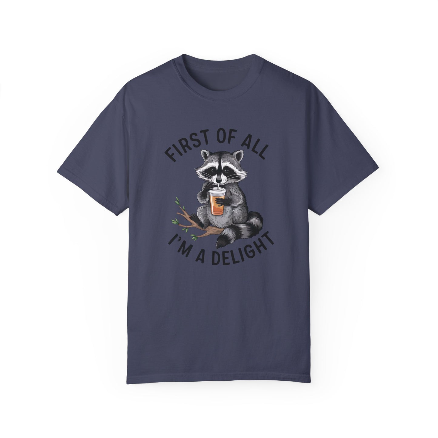 Retro First Of All I'm A Delight Sarcastic Angry Opossum Lover Shirt Denim