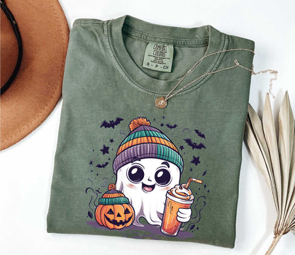 Halloween Ghost Comfort Colors Shirt, Cute Ghost Shirt