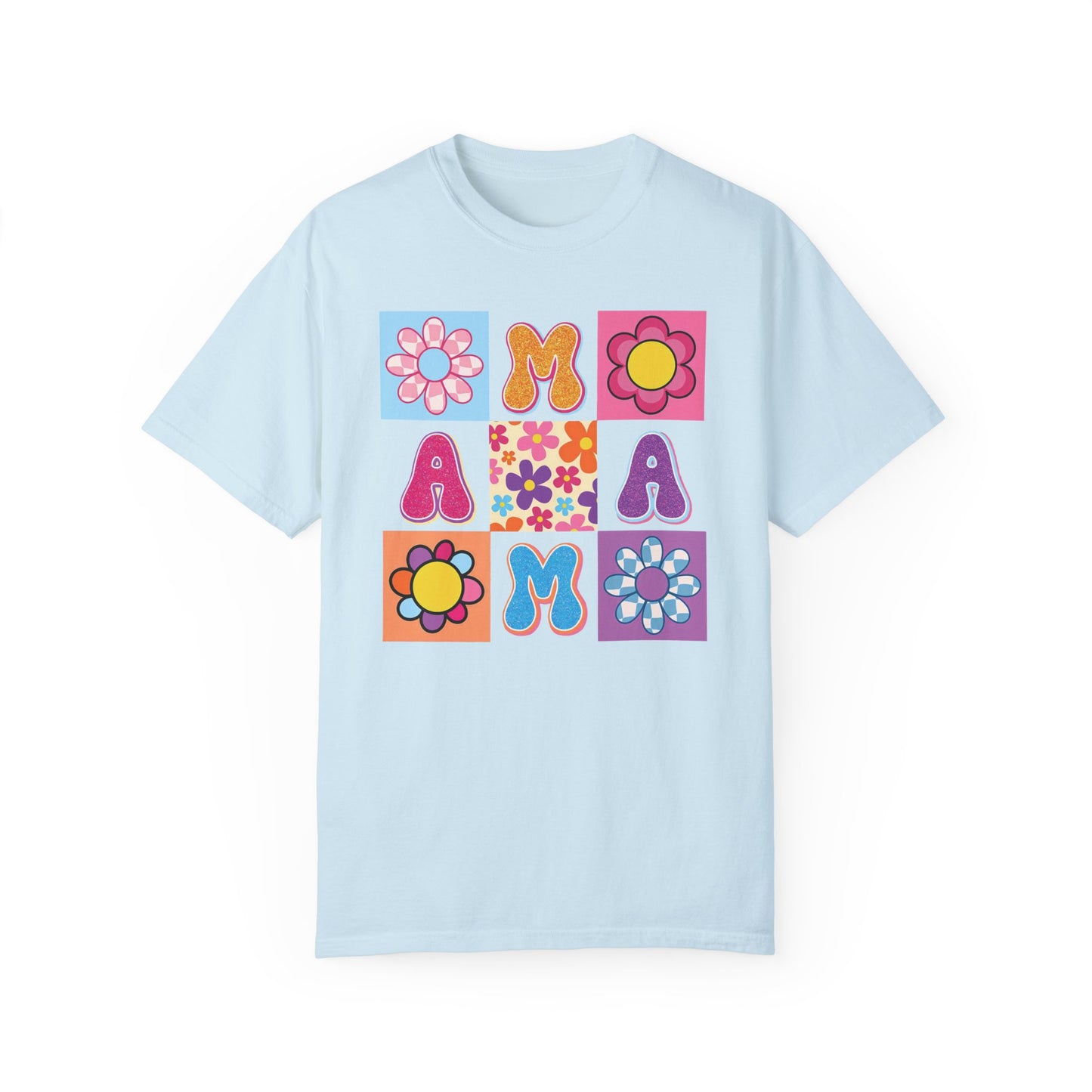 Comfort Colors Vintage Floral Mama T-shirt Chambray