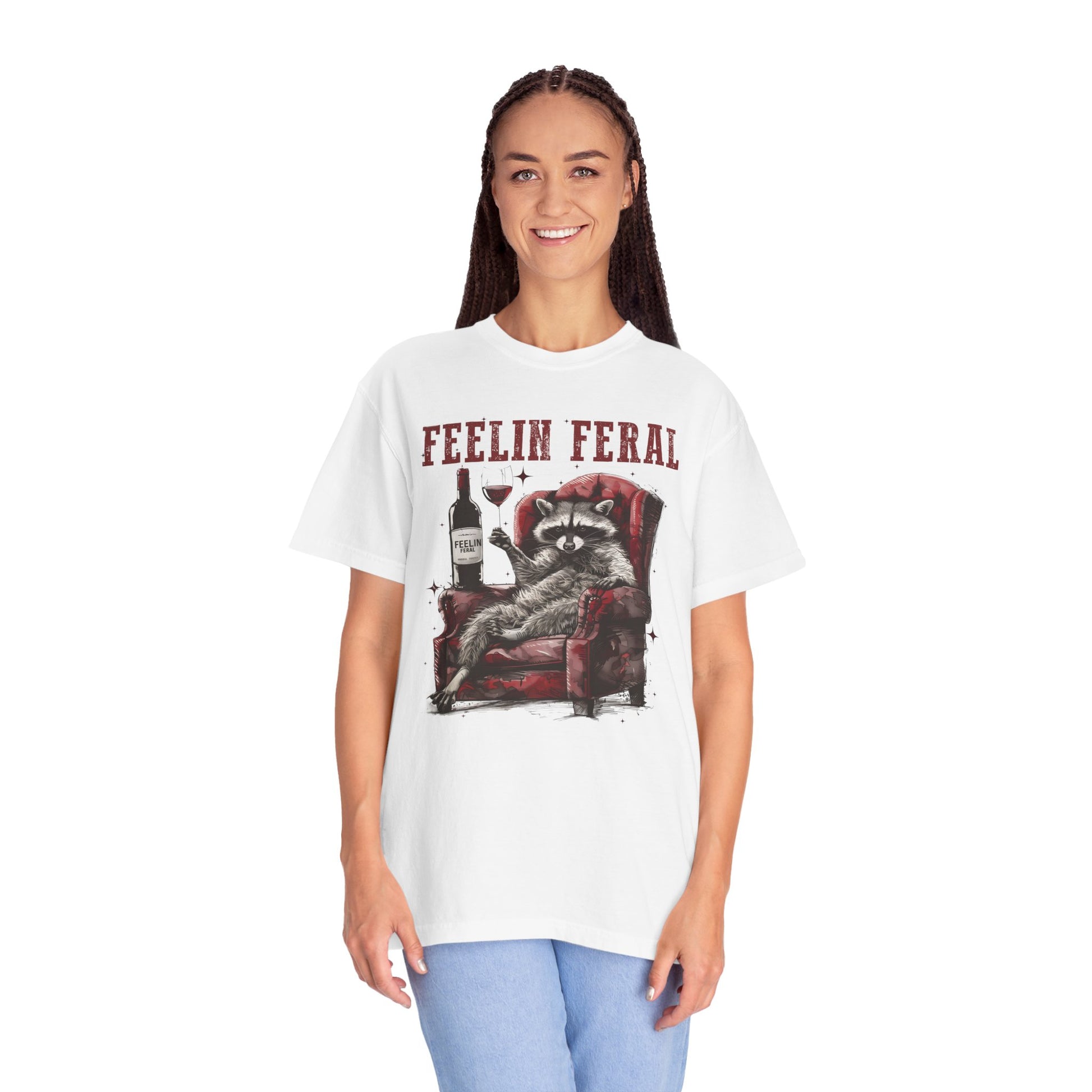 Feelin Feral Funny Raccoon Shirt - Comfort Colors Graphic Tee