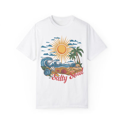 Salty Soul Beach Summer Shirt | Stylish Coastal Wear White