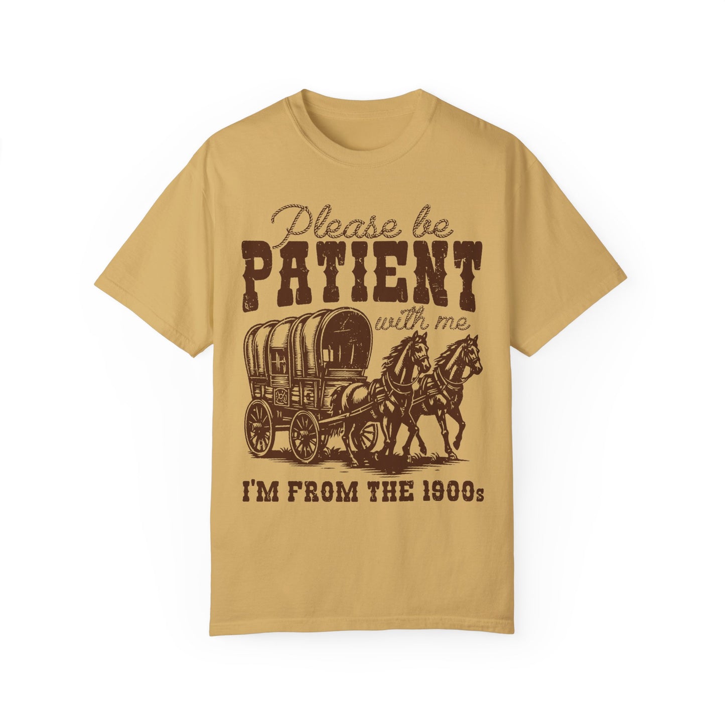 Please Be Patient With Me I'm From The 1900s Shirt, Funny Graphic Retro Shirt Mustard