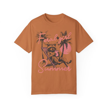 Feral Girl Summer Raccoon Shirt - Funny Meme Tee Yam