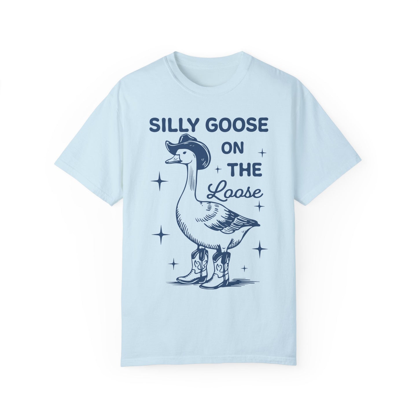 Comfort Colors Silly Goose Shirt - Silly Goose On The Loose Chambray