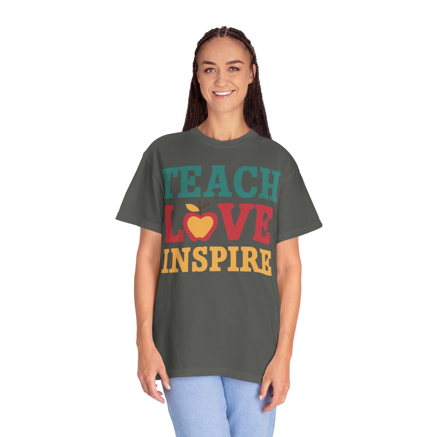 Retro Teach Love Inspire Apple Teacher Shirt | Vintage Educator Apparel