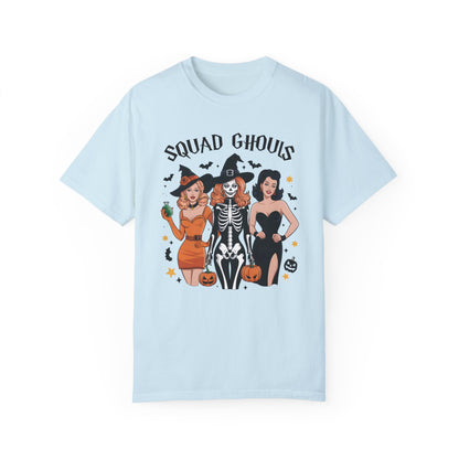 Squad Ghouls Shirt Retro Halloween Comfort Color Tee Chambray