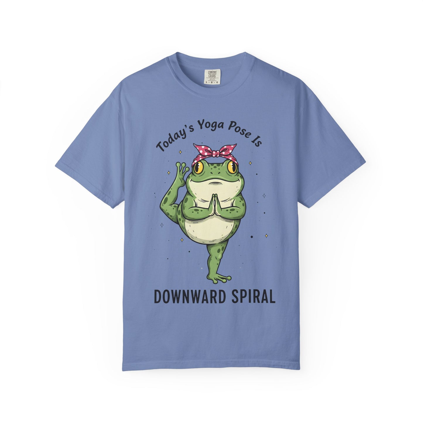 Today's Yoga Pose Is Downward Spiral Frog T-Shirt - Mental Health Humor - Unisex Comfort Colors T-shirt