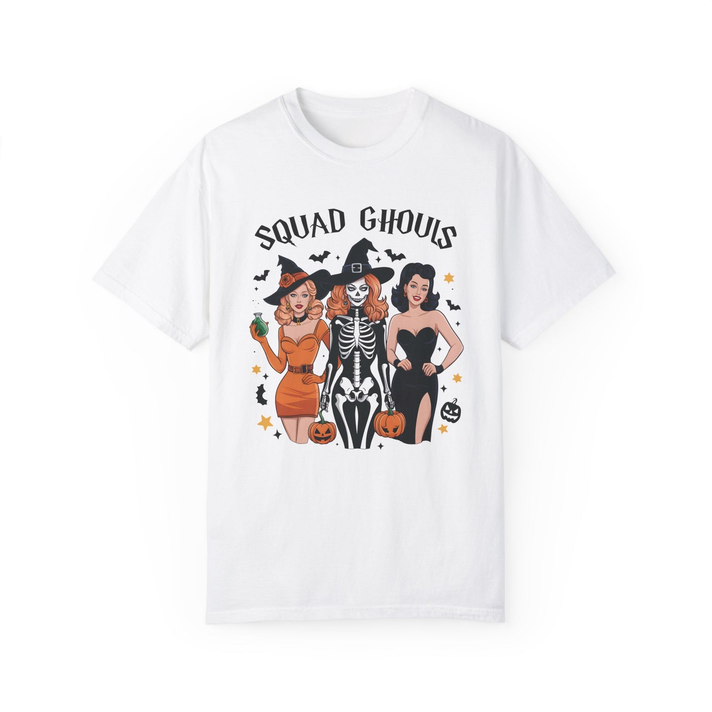 Squad Ghouls Shirt Retro Halloween Comfort Color Tee White